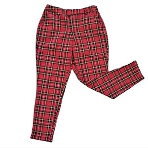 Hot Topic red plaid high rise pants
